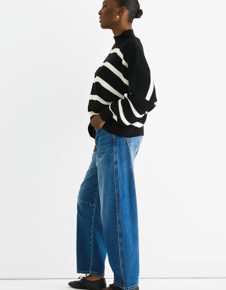 Black Chunky Knit High Neck Jumper