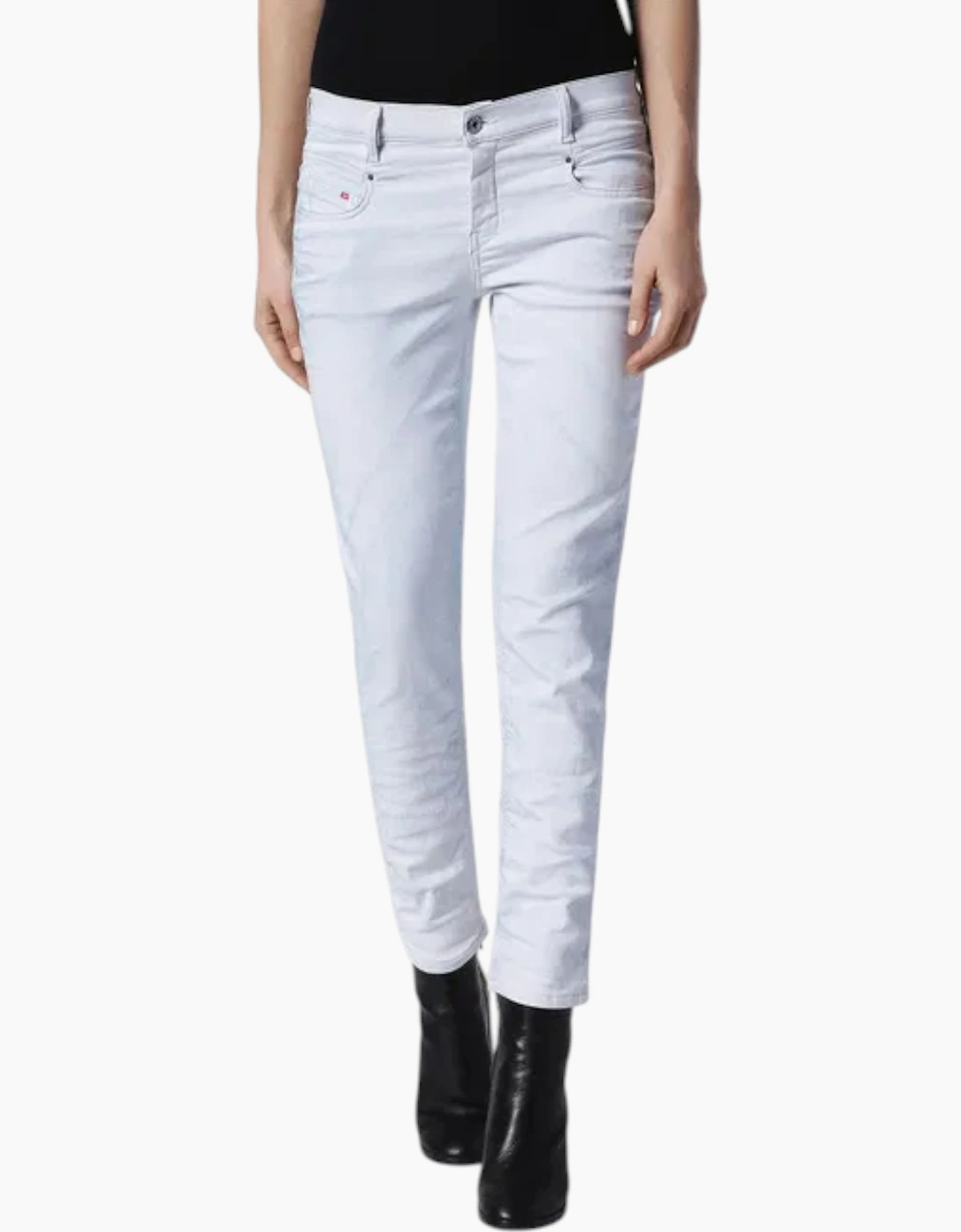 Women's DIESEL BELTHY NE 003W2 Womens Jogg Jeans Sweat Jeans Denim Trouser Made in Italy - White - Size: W23 l27