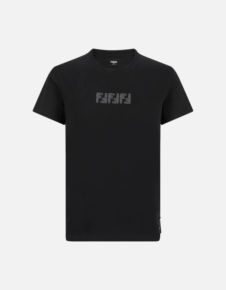 FF Labyrinth Embroidered T-shirt in Black