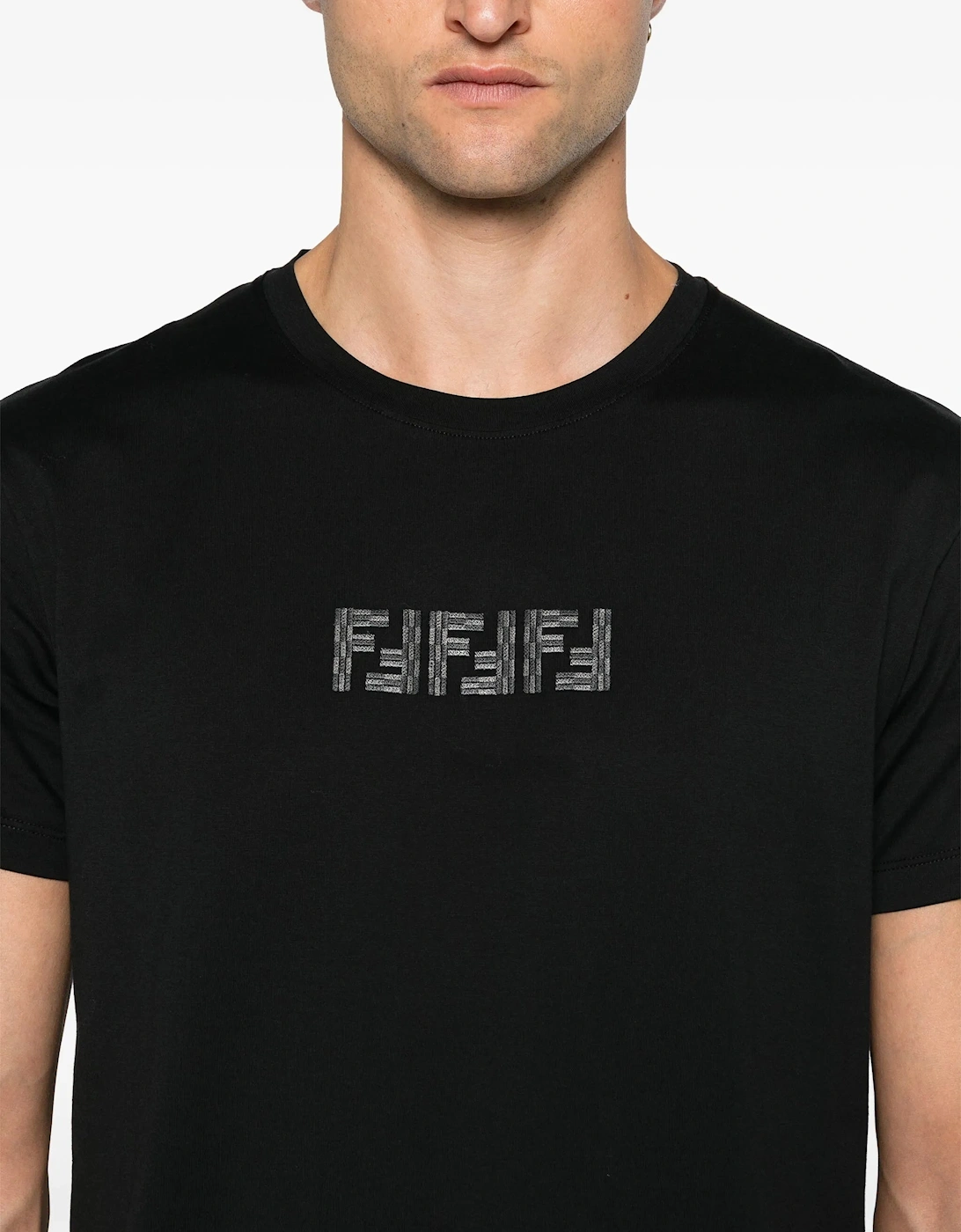 FF Labyrinth Embroidered T-shirt in Black
