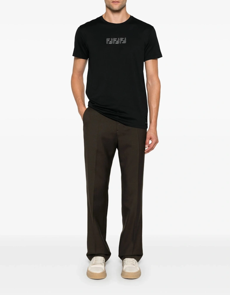 FF Labyrinth Embroidered T-shirt in Black