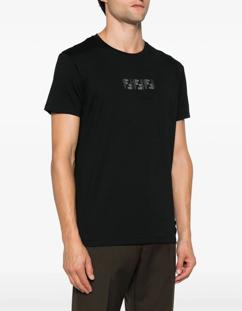 FF Labyrinth Embroidered T-shirt in Black