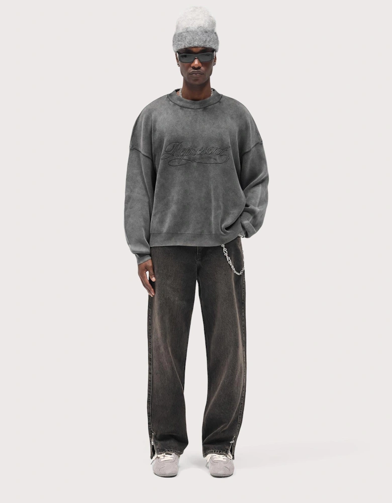 Oversized Fit Stamped Sweatshirt