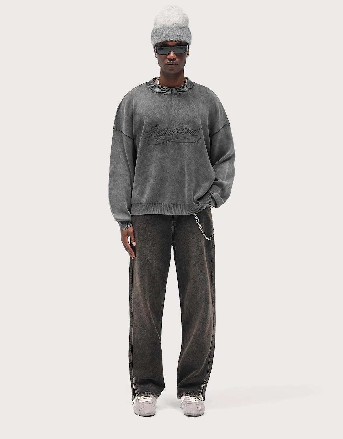 Oversized Fit Stamped Sweatshirt