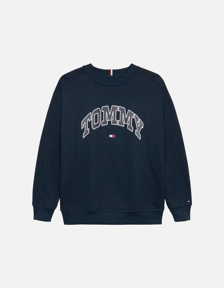 NAVY RAISED PRINT TRACKSUIT.