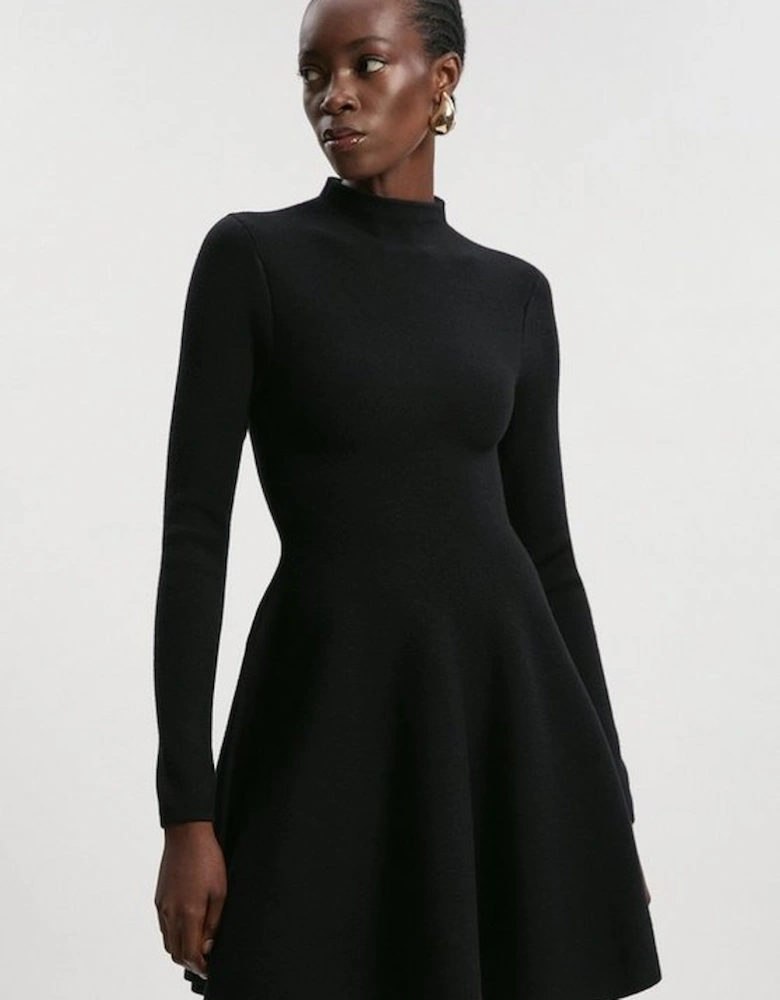 Petite Viscose Blend Full Circle Knit Mini Dress