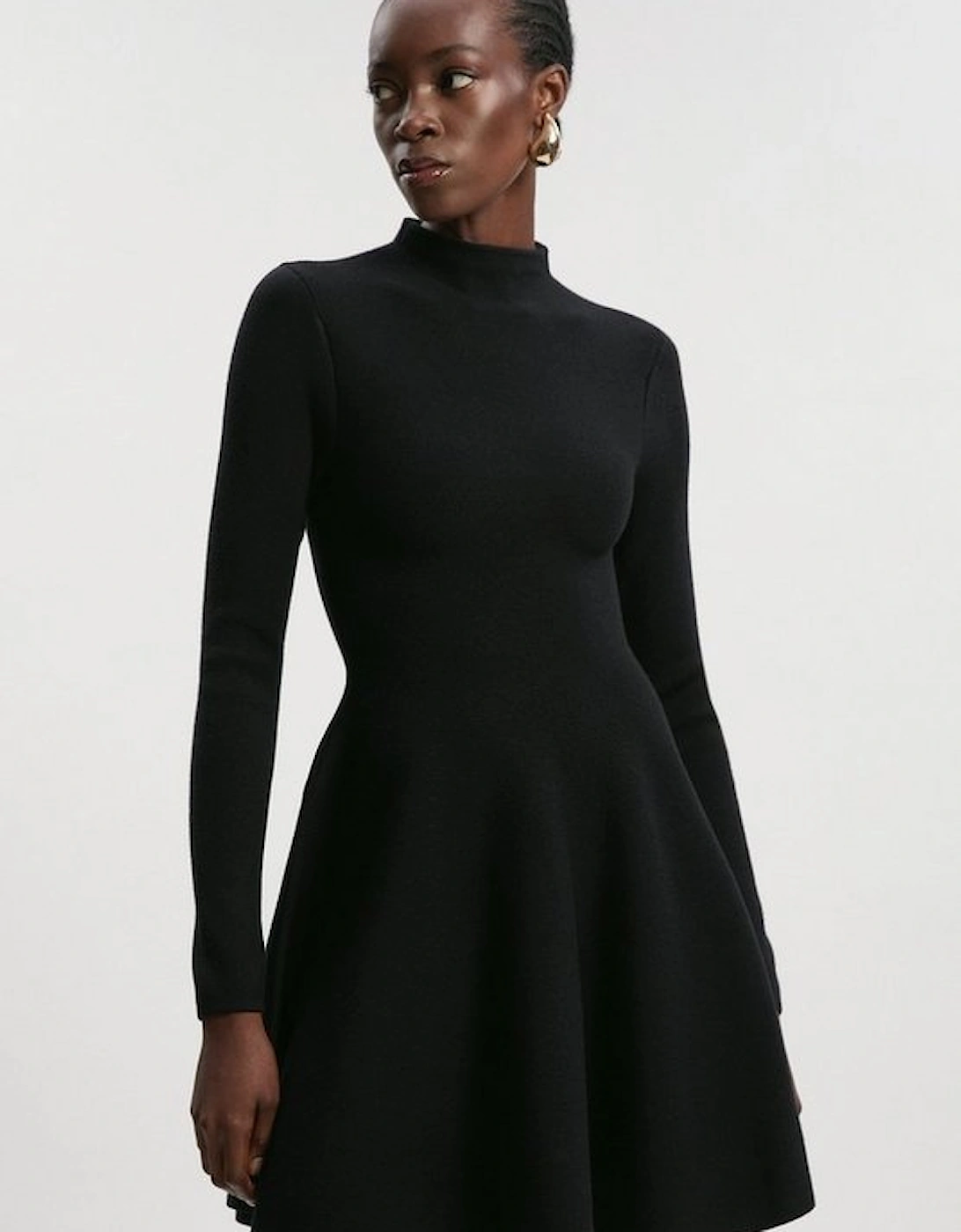 Petite Viscose Blend Full Circle Knit Mini Dress, 4 of 3
