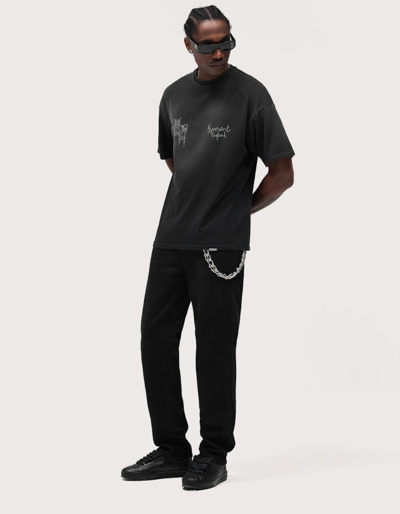 Relaxed Fit Hand Drawn Thoroughbred Dogs T-Shirt