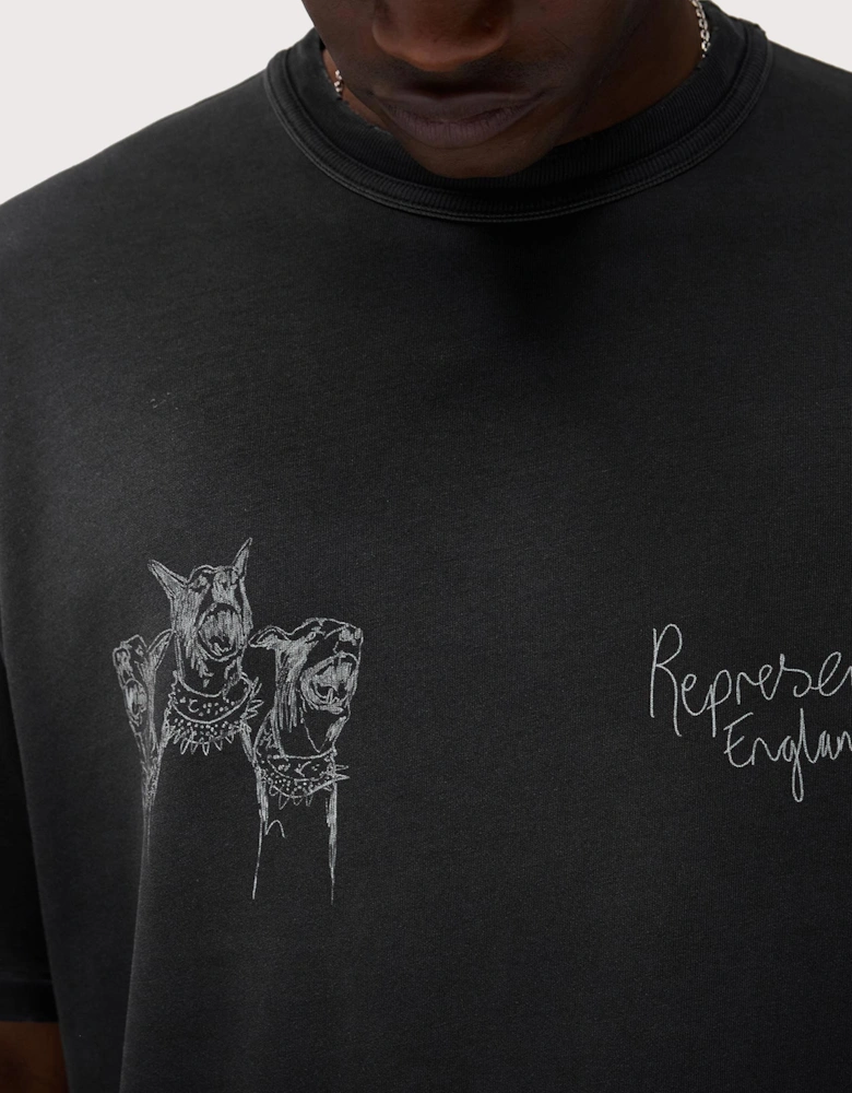 Relaxed Fit Hand Drawn Thoroughbred Dogs T-Shirt