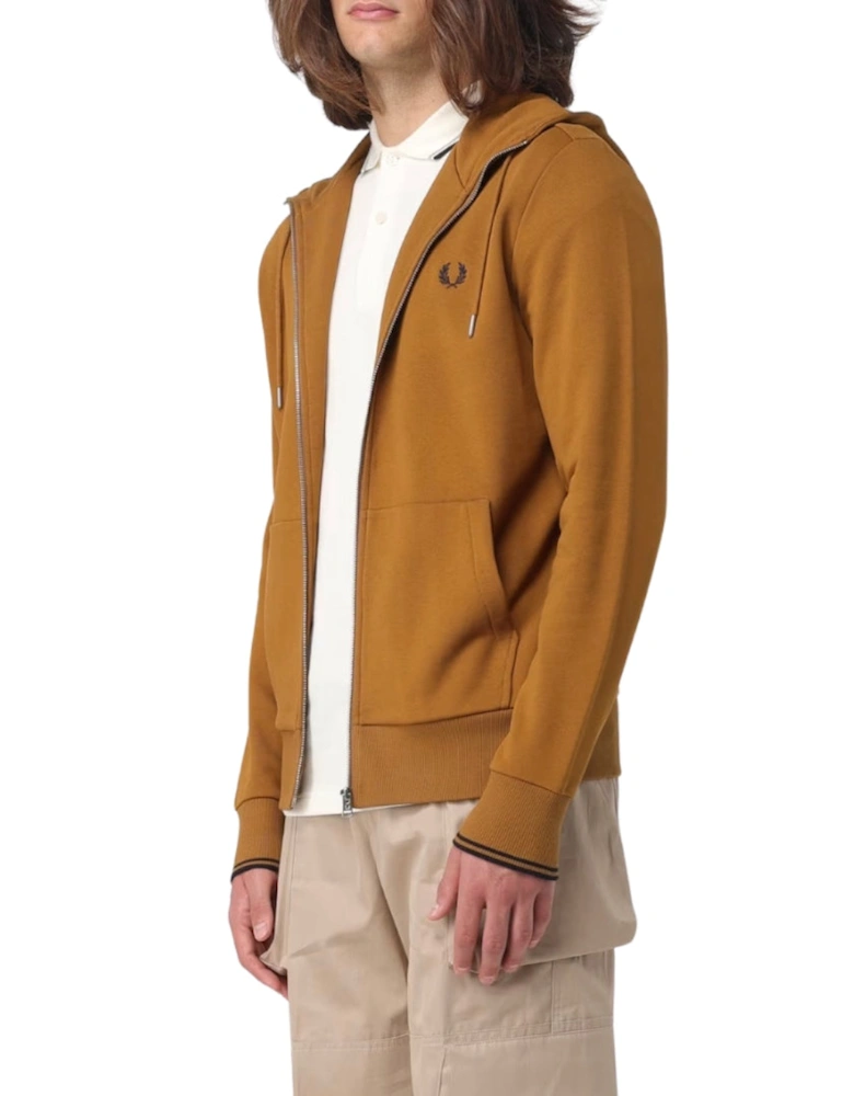 Dark Caramel Zip Up Hoodie