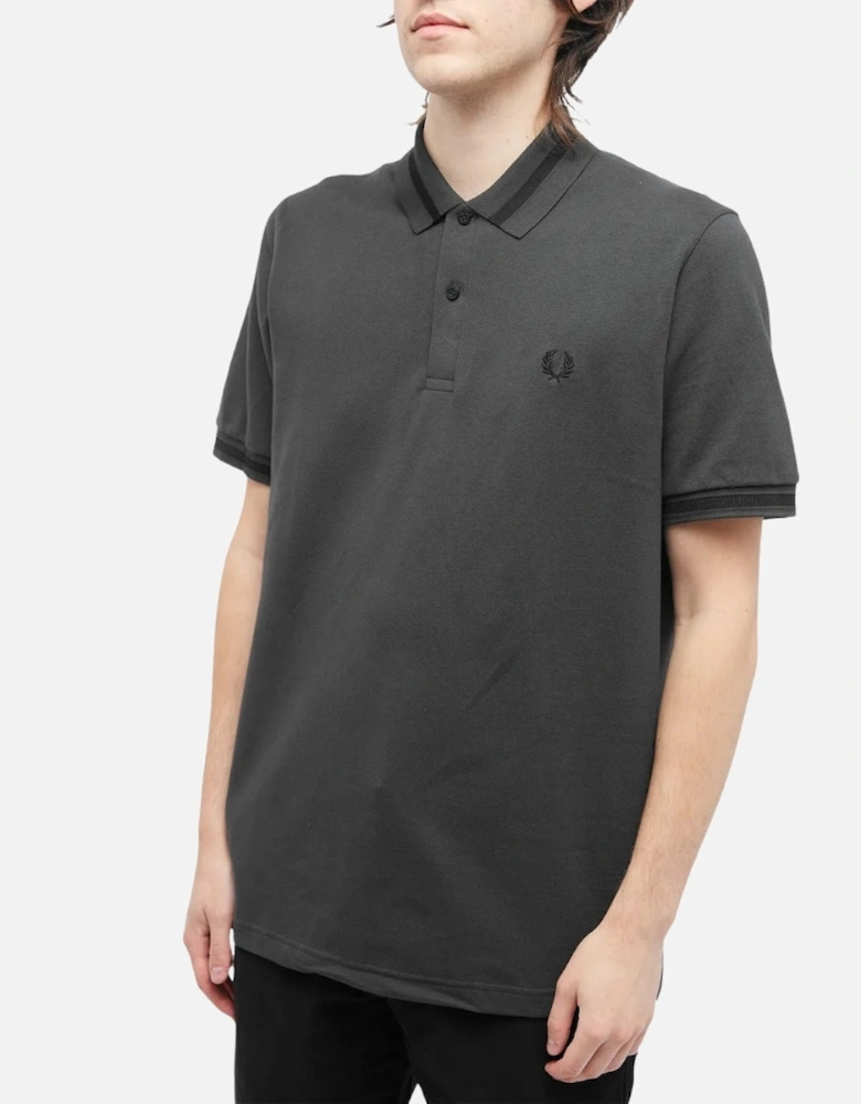 Single Tipped Collar Night Green Polo Shirt