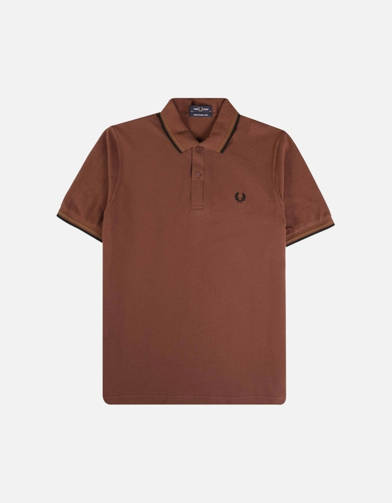 Lime Green Twin Tipped Collar Maroon Polo Shirt