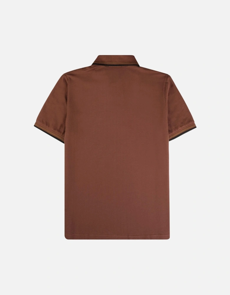 Lime Green Twin Tipped Collar Maroon Polo Shirt