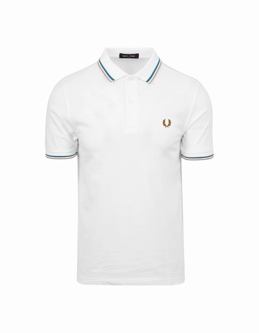Brown Twin Tipped Collar White Polo Shirt, 5 of 4