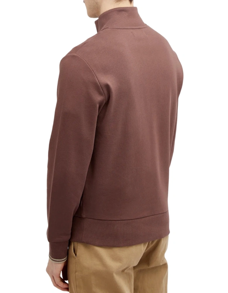 Half Zip Brick Brown Sweatshirt