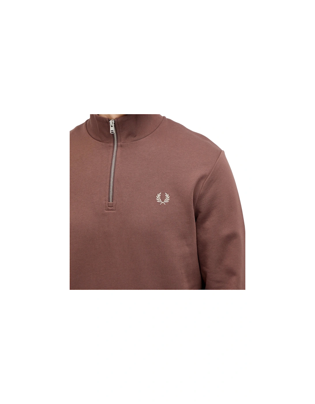 Half Zip Brick Brown Sweatshirt