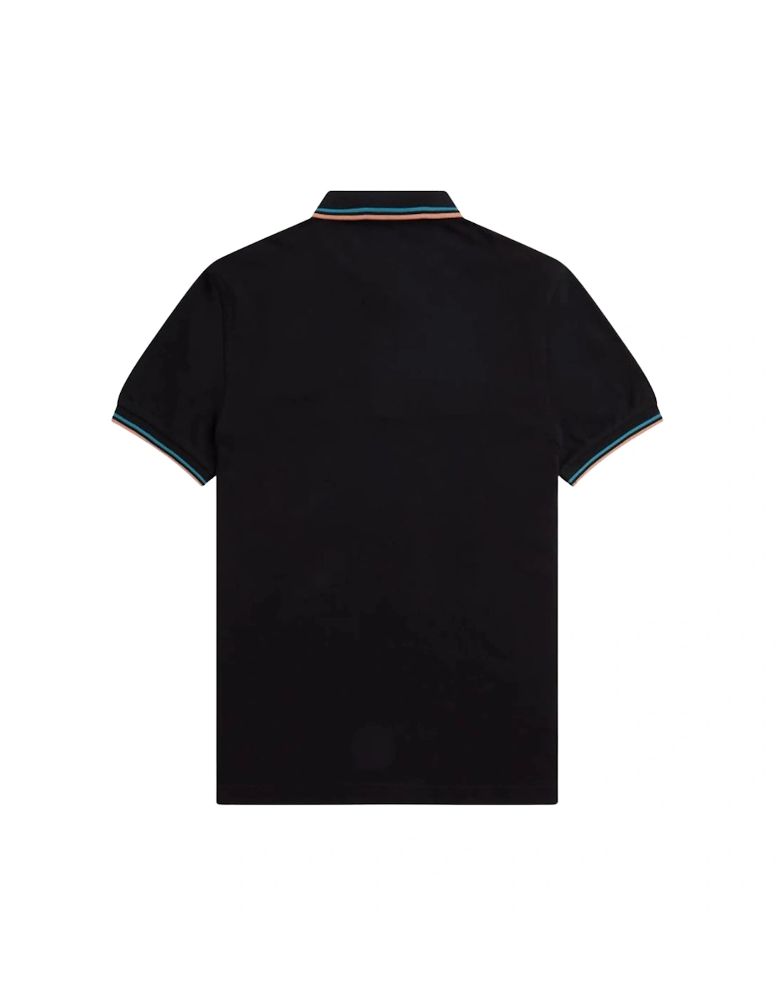 Blue Twin Tipped Collar Black Polo Shirt