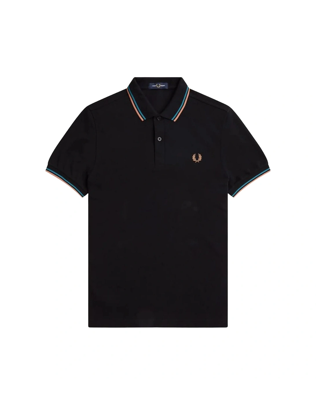 Blue Twin Tipped Collar Black Polo Shirt, 4 of 3