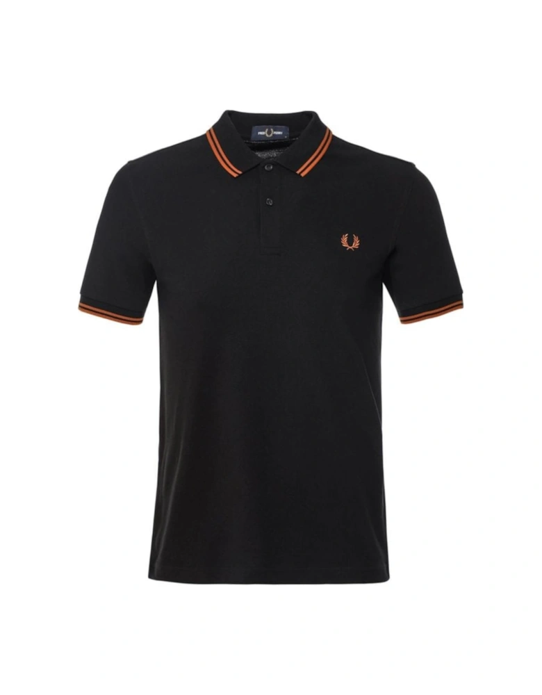 Nut Flake Twin Tipped Collar Black Polo Shirt