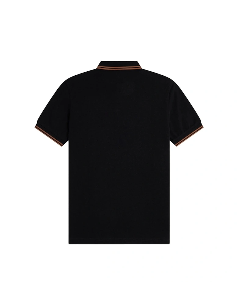 Nut Flake Twin Tipped Collar Black Polo Shirt