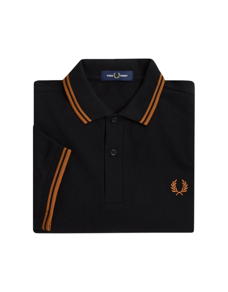 Nut Flake Twin Tipped Collar Black Polo Shirt