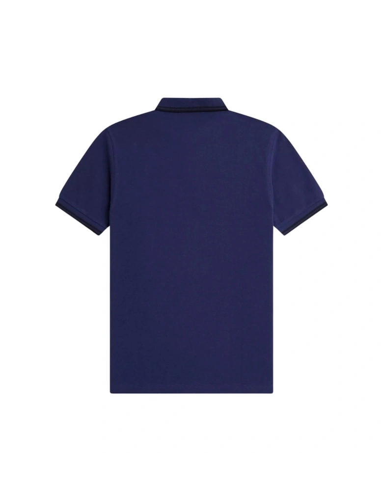 Black Twin Tipped Collar French Navy Polo Shirt