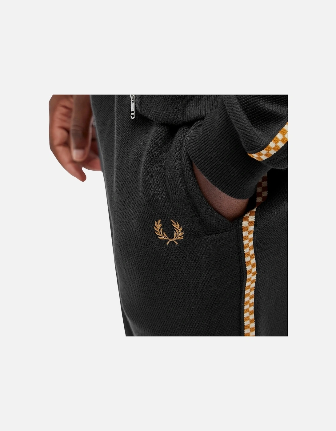 Chequerboard Tape Black Track Pants