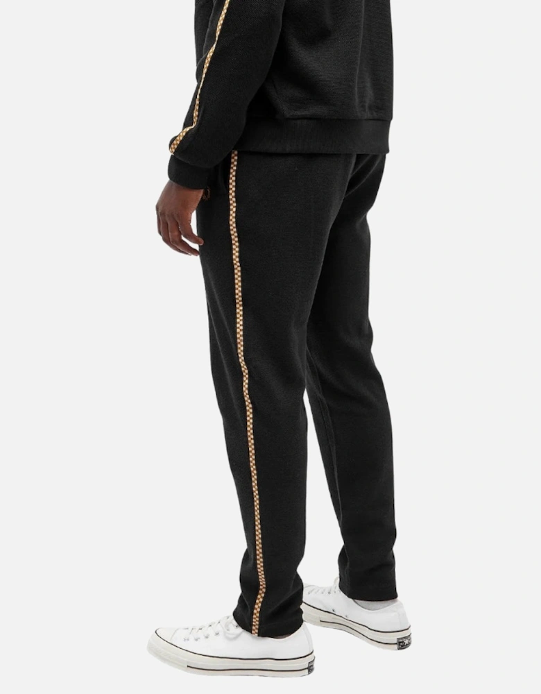 Chequerboard Tape Black Track Pants