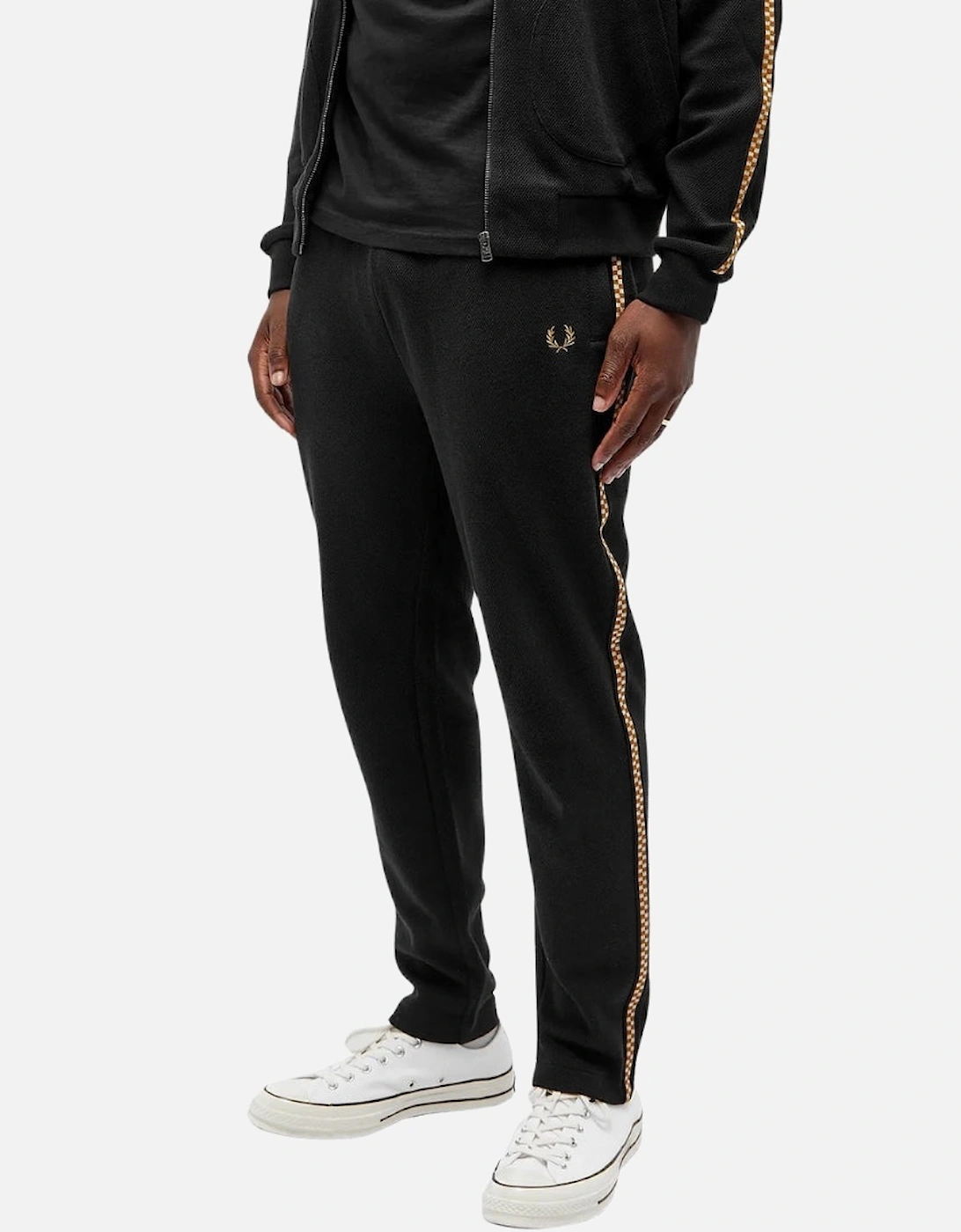 Chequerboard Tape Black Track Pants