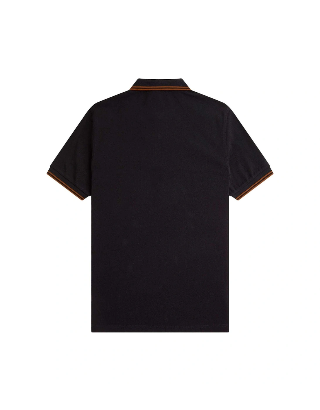 Whisky Brown Twin Tipped Collar Black Polo Shirt