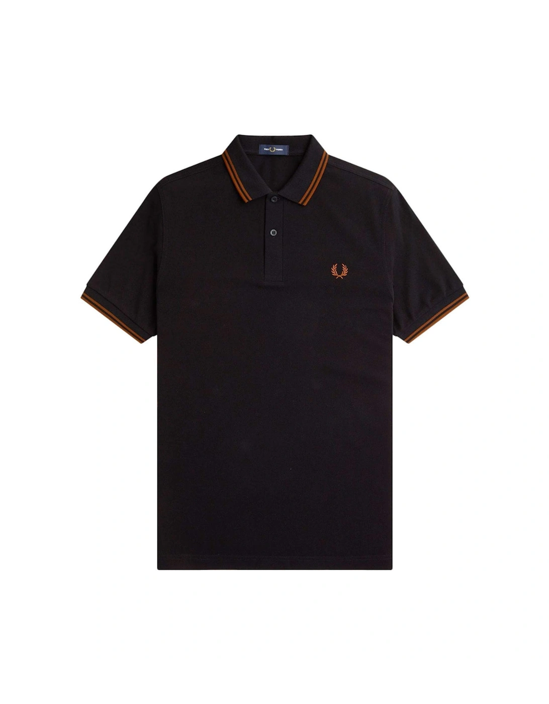Whisky Brown Twin Tipped Collar Black Polo Shirt, 4 of 3