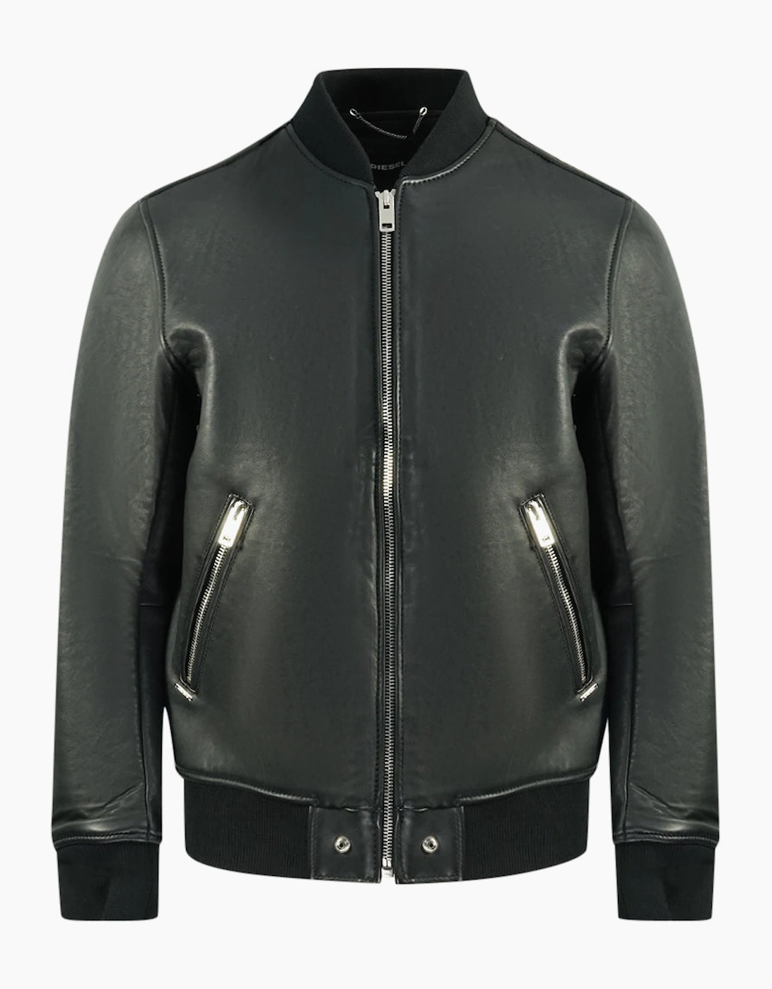 Diesel Men's Black L-Bluff Leather Jacket  40/Regular L