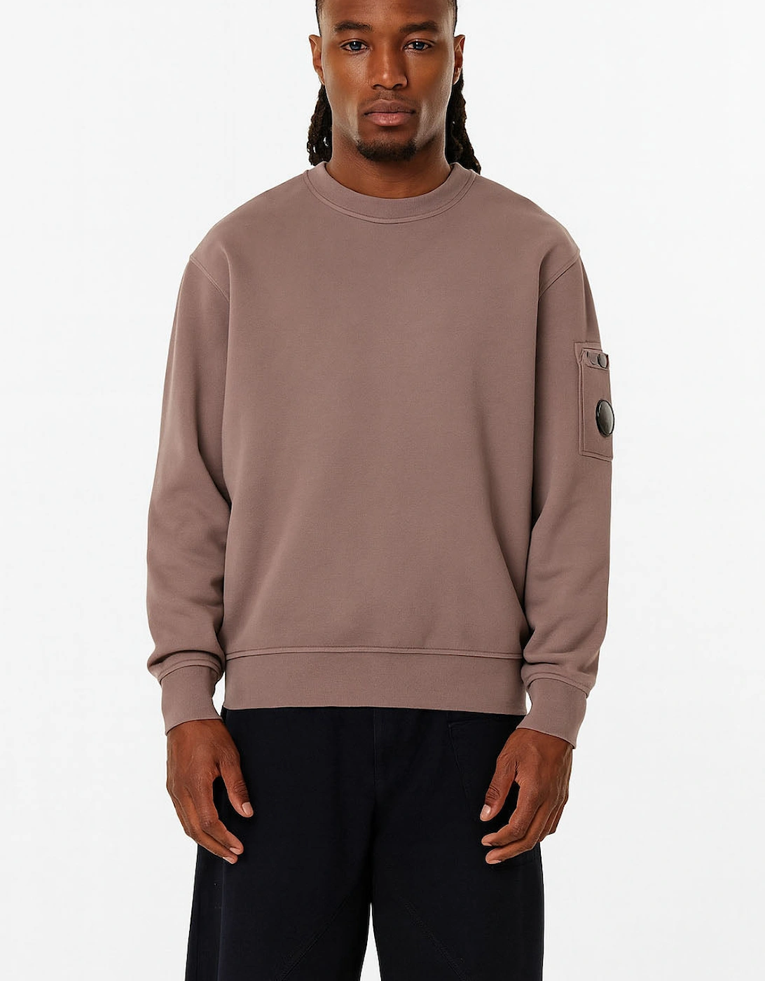 Men's C.P. Company Brushed Cotton Mauve Long Sleeve Sweatshirt