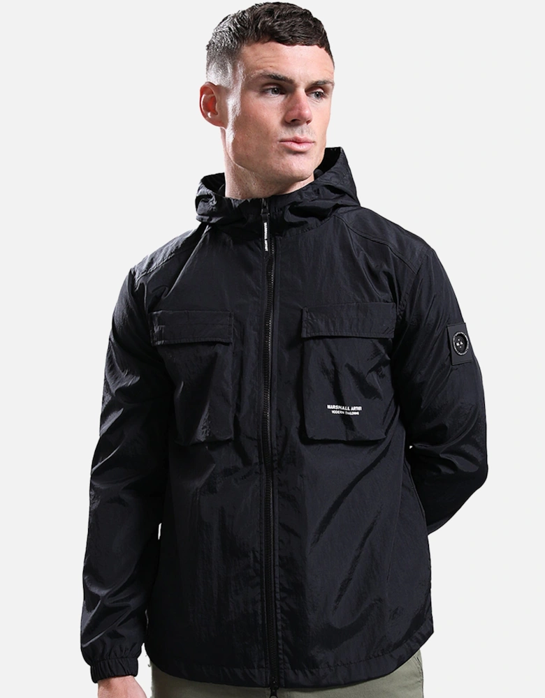 Crux Hooded Overshirt Jacket Black