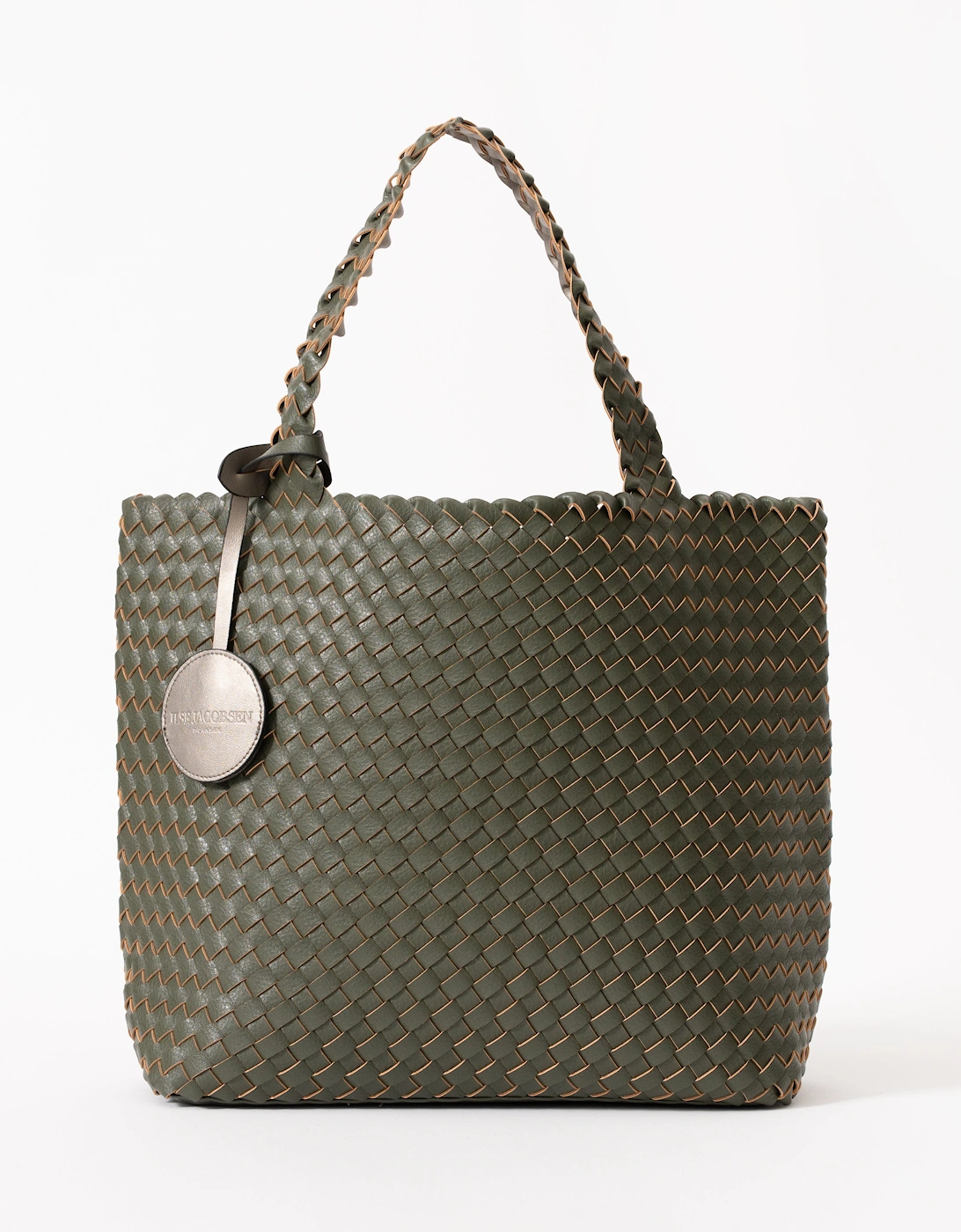 Reversable Womens Braided Shopper - Army Gun Metal 410718, 6 of 5
