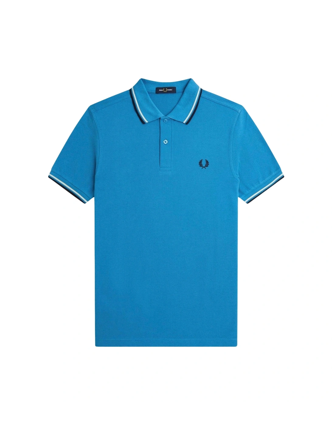 Black Cream Twin Tipped Collar Cyber Blue Polo Shirt, 3 of 2