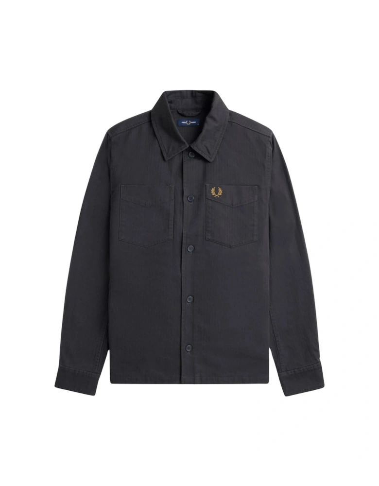 Herringbone Anchor Grey Over Shirt Jacket