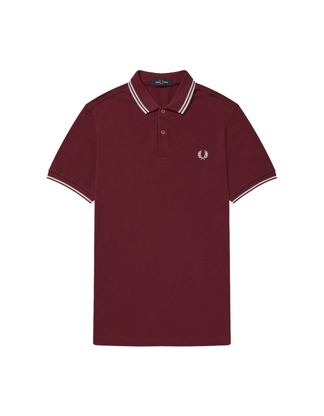 White Twin Tipped Collar Port Red Polo Shirt, 5 of 4