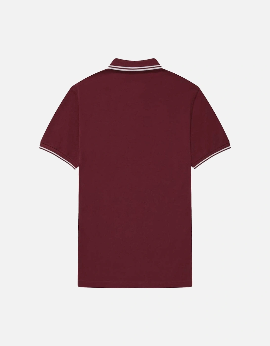 White Twin Tipped Collar Port Red Polo Shirt