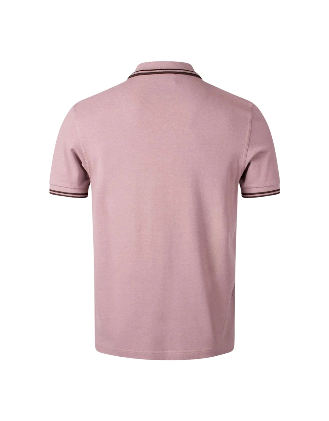 Brown Twin Tipped Collar Dark Pink Polo Shirt