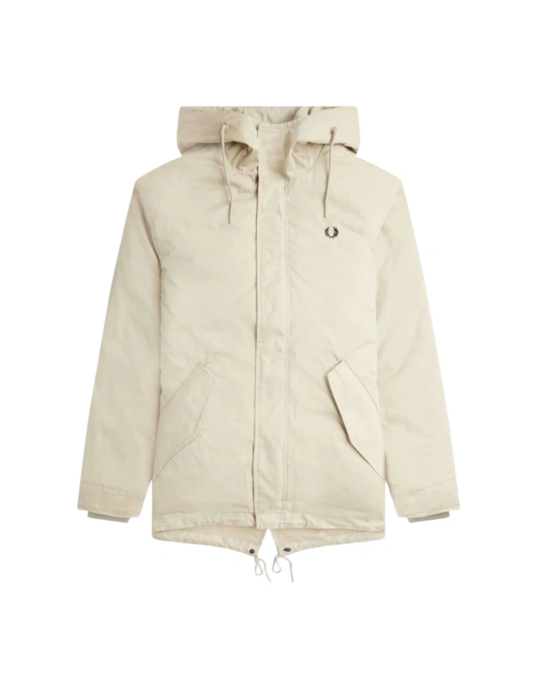 Light Oyster Short Padded Parka Jacket
