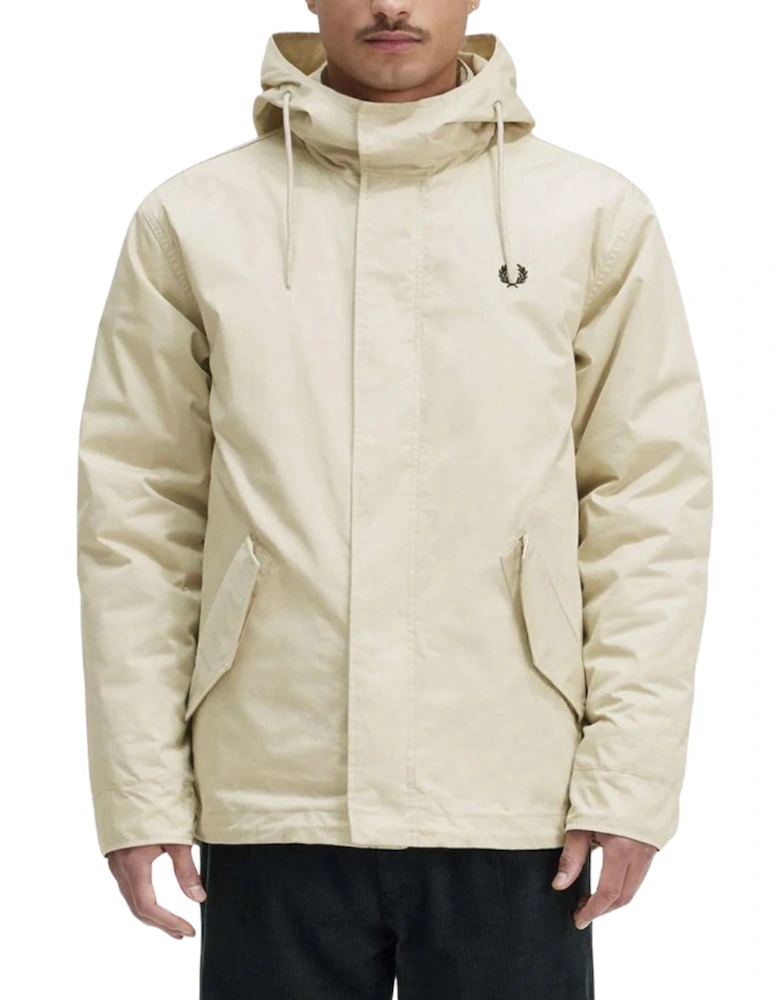 Light Oyster Short Padded Parka Jacket
