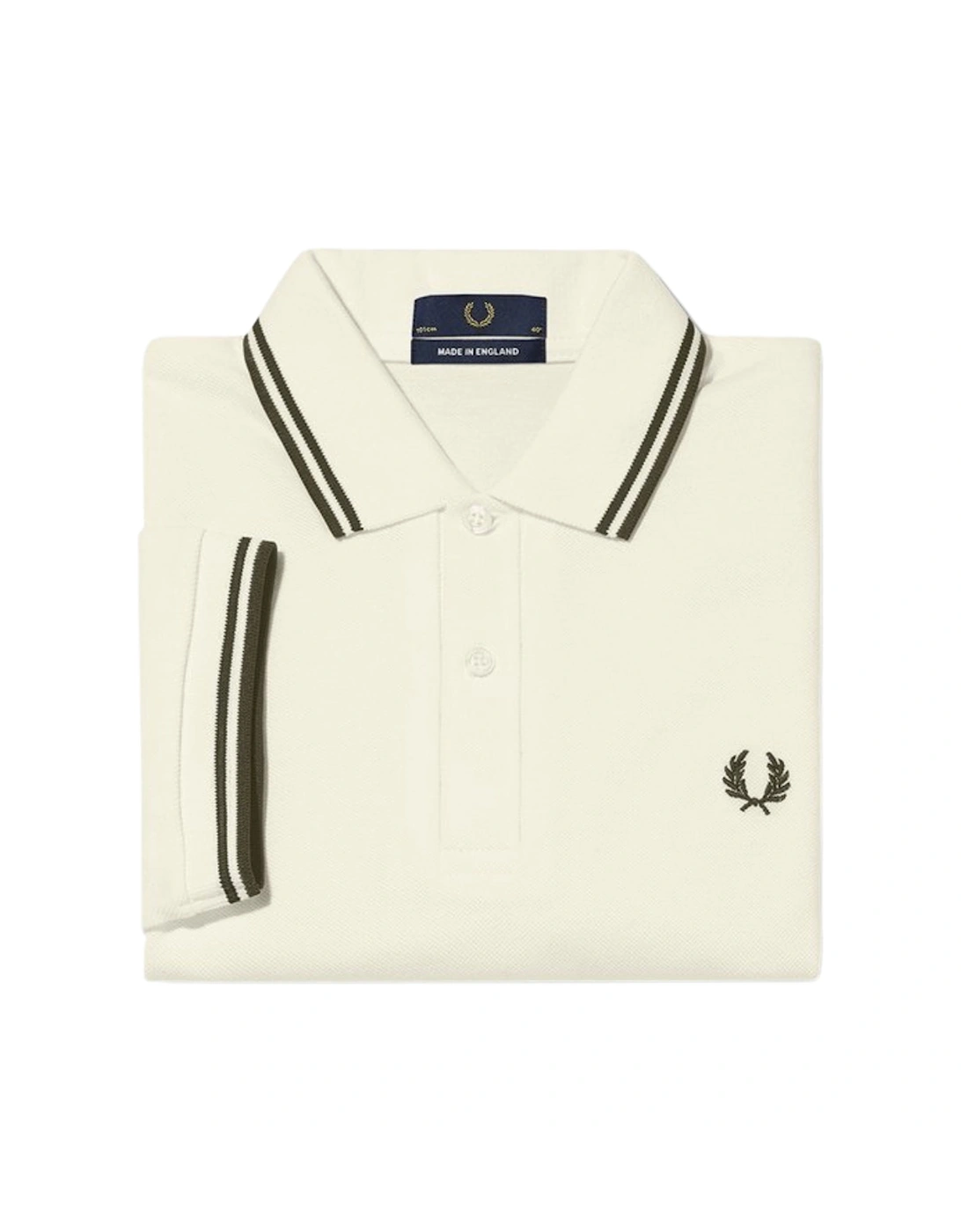 Uniform Green Twin Tipped Collar Cream Polo Shirt, 2 of 1