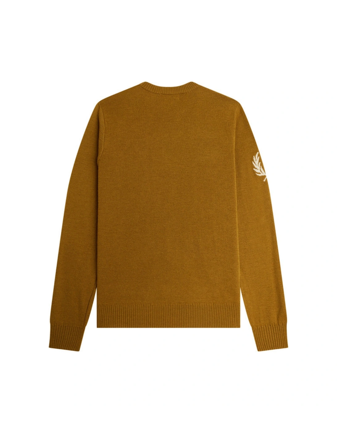 Laurel Wreath Logo On Sleeve Dark Caramel Crew Jumper