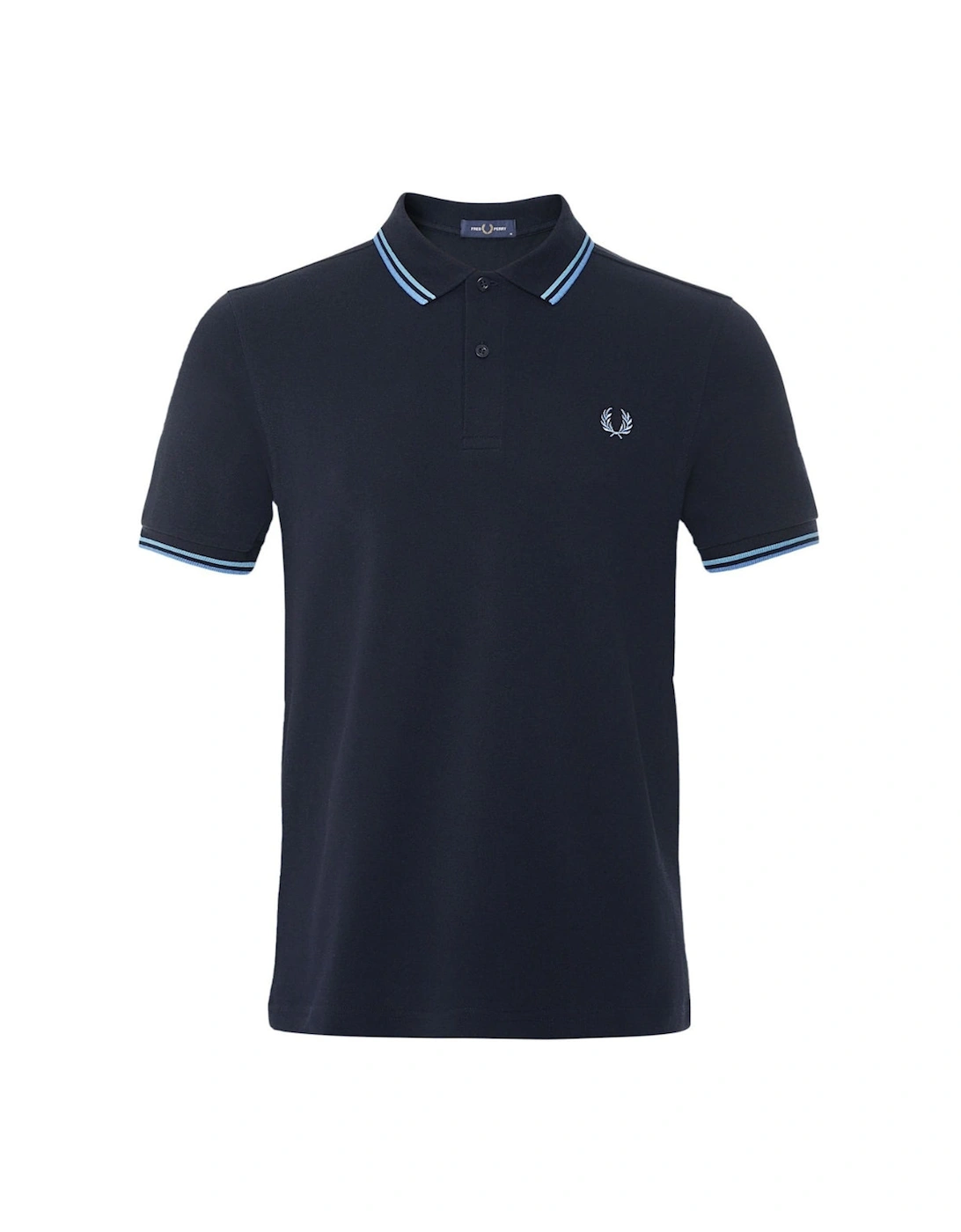 Blue Twin Tipped Collar Navy Polo Shirt, 5 of 4