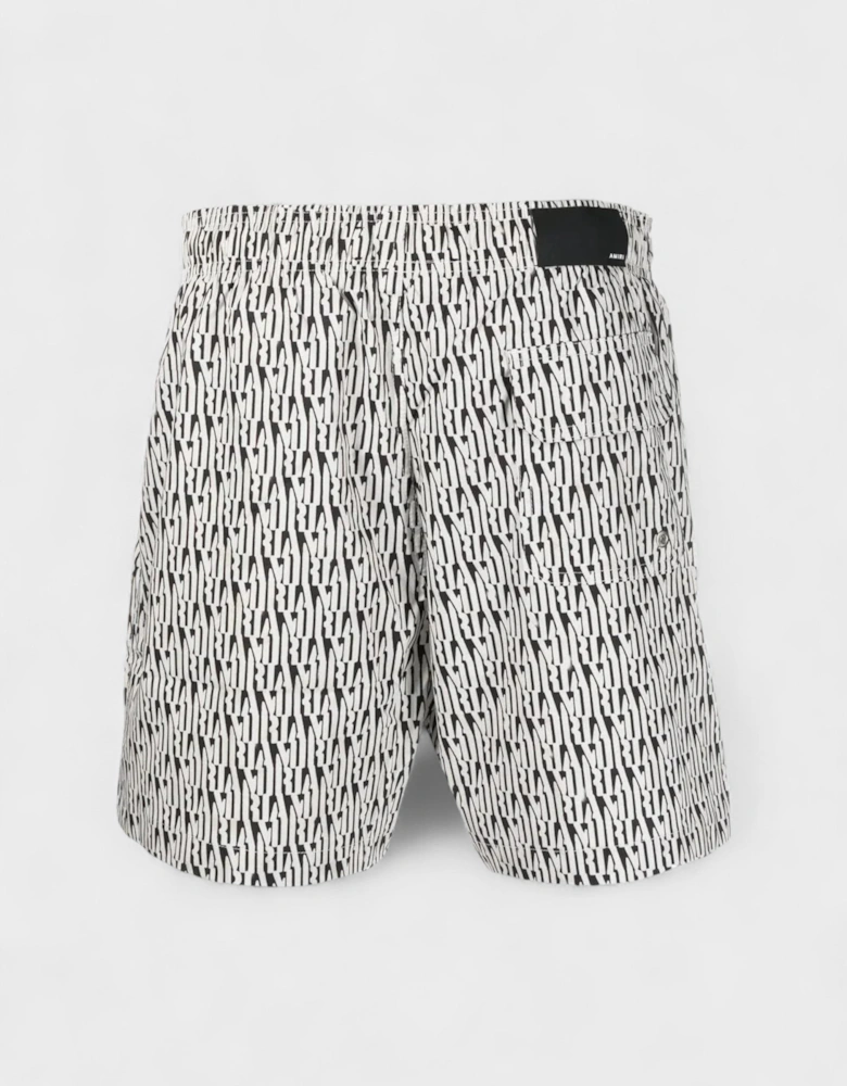 All Over Swim Trunk Black White