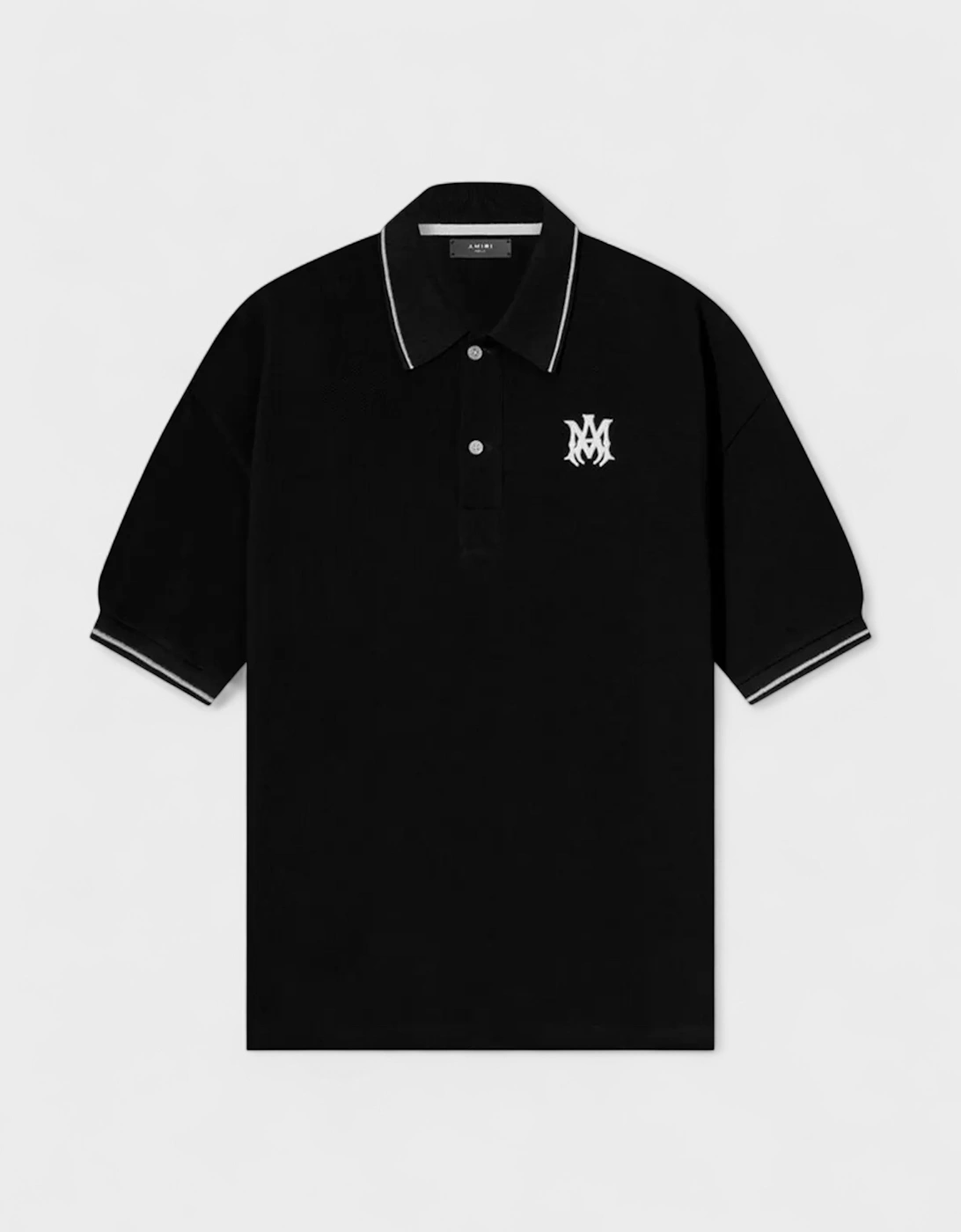 Men's Amiri Solid Short Sleeve Polo Black - Size: 38/Regular