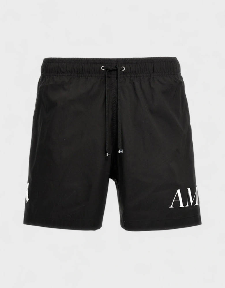 Double Logo Swim Trunk Black