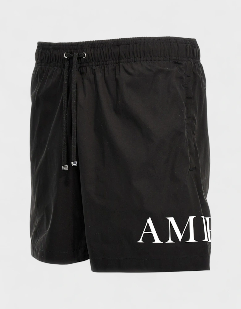 Double Logo Swim Trunk Black