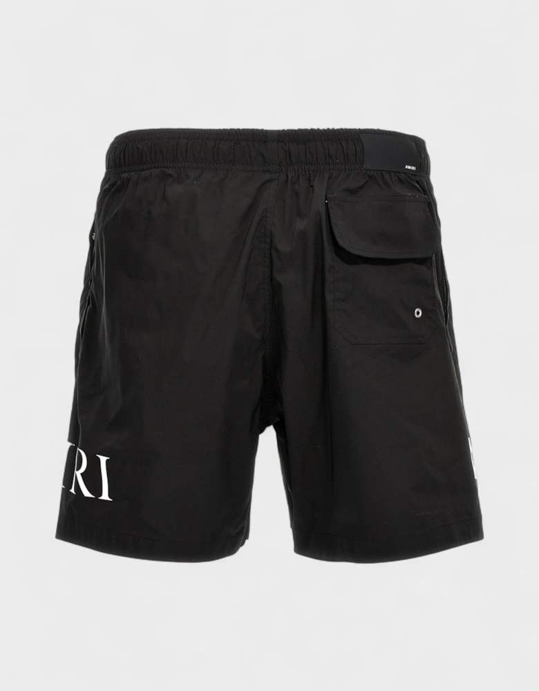 Double Logo Swim Trunk Black